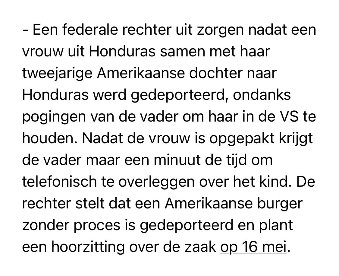 2-jarig Amerikaans meisje gedeporteerd