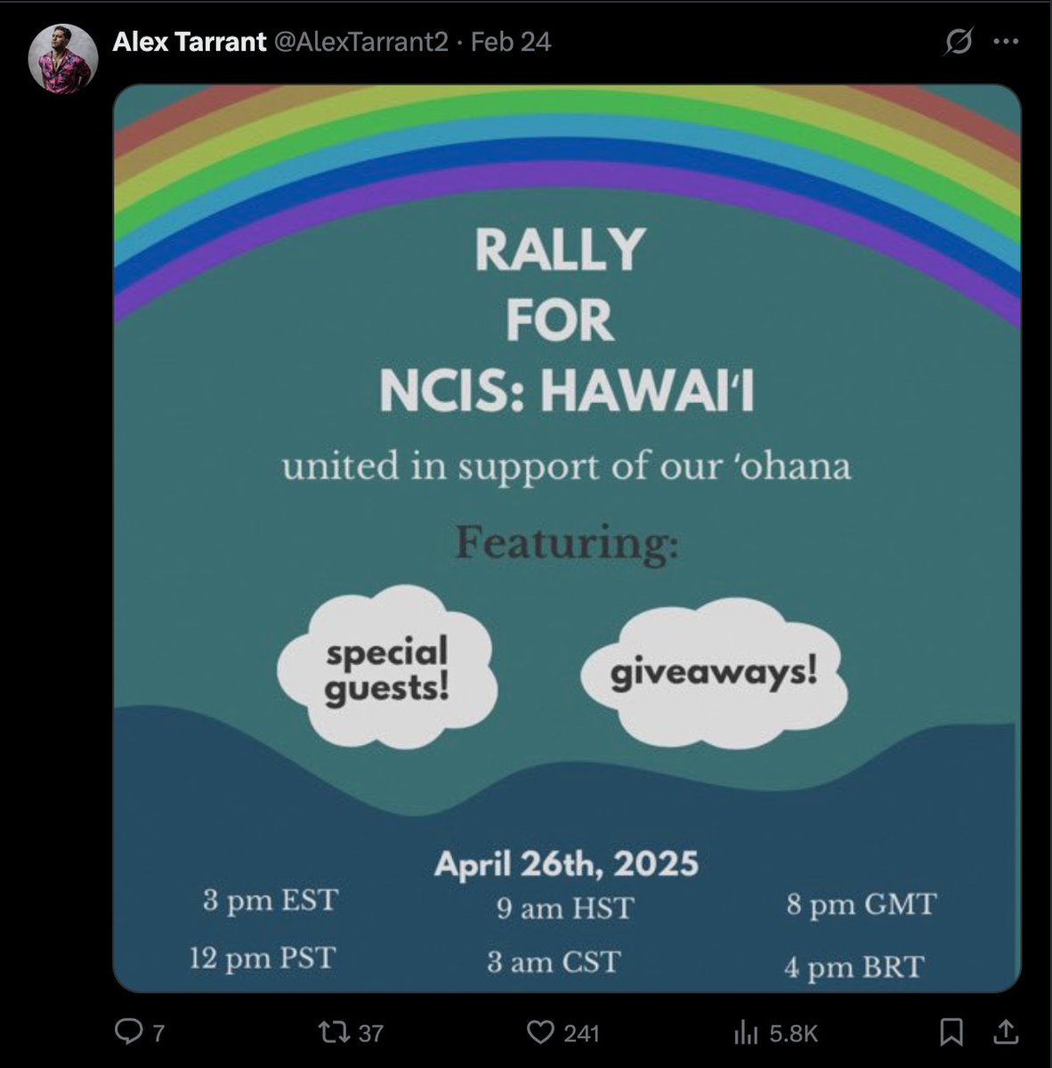 DragonNamedBinx's tweet image. Today's happy post is a reminder of the fan appreciation vid, the recent live, and this rally - that whatever comes of this, the cast knows how much we love the show and how much we appreciate them, and that this last year has mattered. #ONEYEAR #SaveNCISHawaii