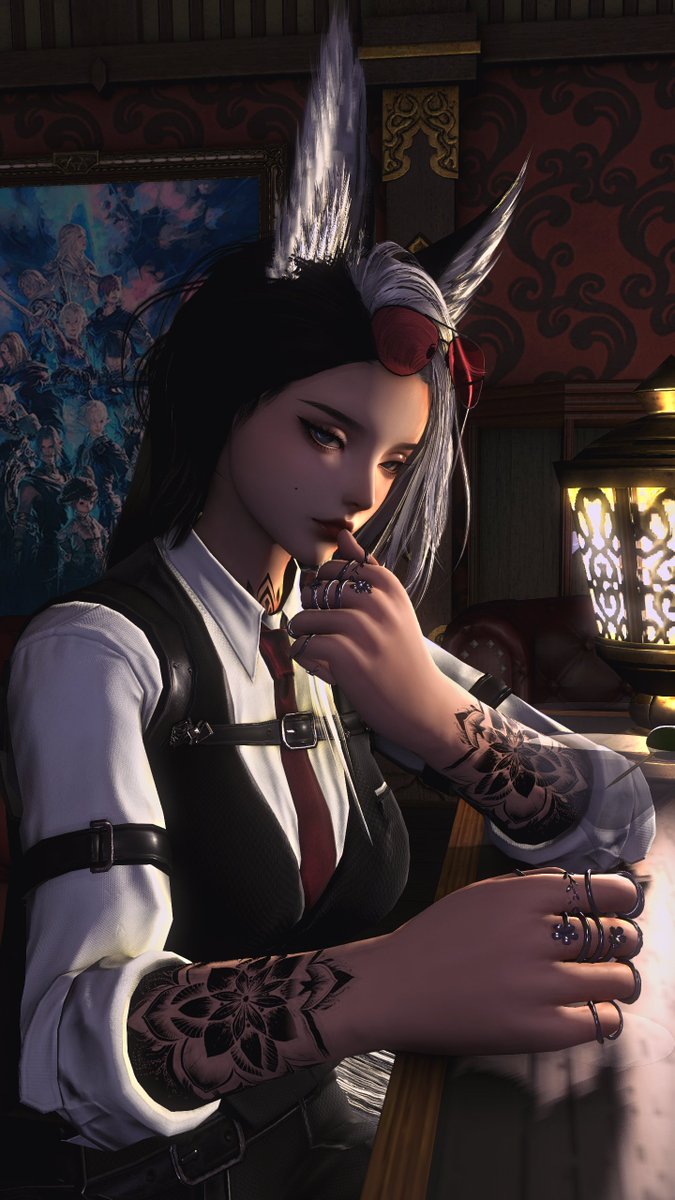 KawanoNaki's tweet photo. I prefer it shaken, not stirred.
#miqote | #Gposers | #Gpose | #EorzeaPhotos | #Bar_Maya https://t.co/BFIH3vReJ8