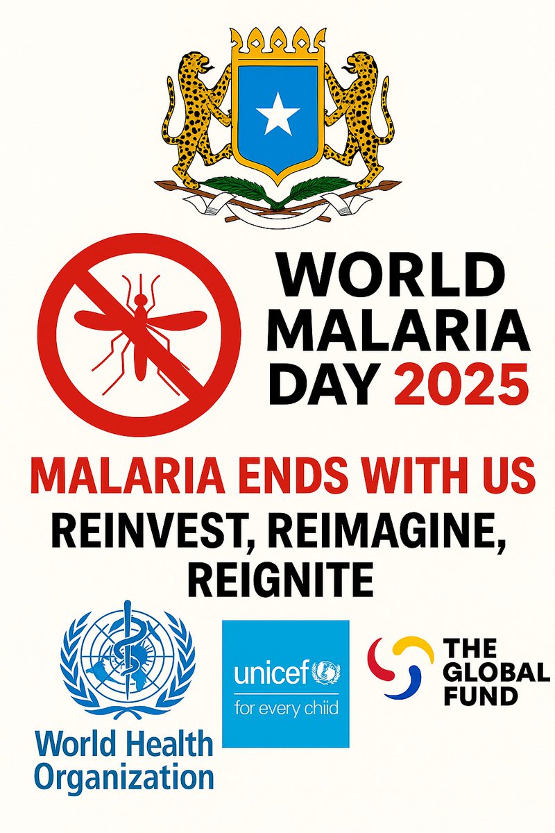 Early diagnosis and prompt treatment with quality-assured antimalarials save lives. Strengthening case management across all regions is key to ending malaria.<a href="/WHOSom/">WHO Somalia</a> <a href="/unicefsomalia/">UNICEF Somalia</a> <a href="/MoH_Somalia/">Ministry of Health- Somalia</a> <a href="/GlobalFund/">The Global Fund</a>
#Reinvest #Reimagine #Reignite #CaseManagement #WMD2025