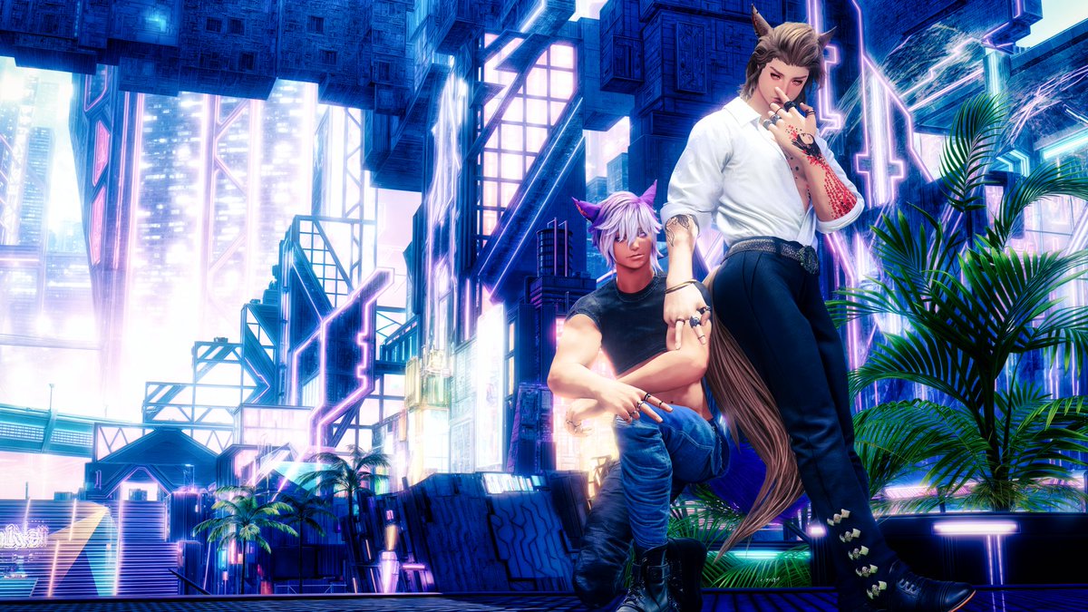 MakenshiD's tweet photo. Steel and starlight beneath our feet, we walk where neon dreams and shadows meet. In the heart of Solution 9, we stand—unshaken, untamed, and side by side. Two souls forged in fire and freedom, bound not by blood, but by brotherhood. In a city that never sleeps.

With @XivSkyler https://t.co/nEFvFHgHML