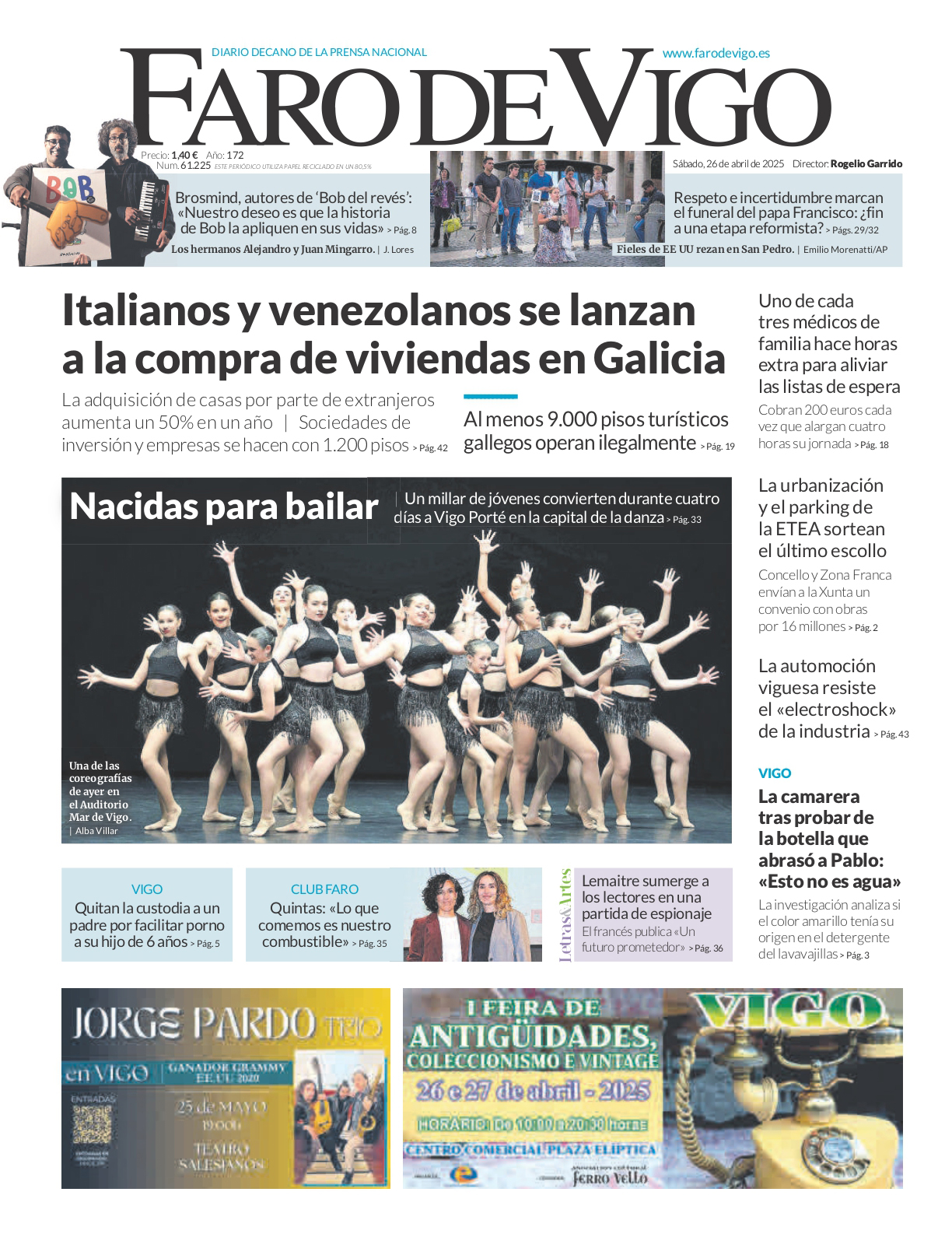 Faro de Vigo on X: ¡Buenos días! Este sábado, en la portadaFARO: 🔷  Italianos y venezolanos se lanzan a la compra de viviendas en Galicia 🔷  Quintan la custodia a un padre