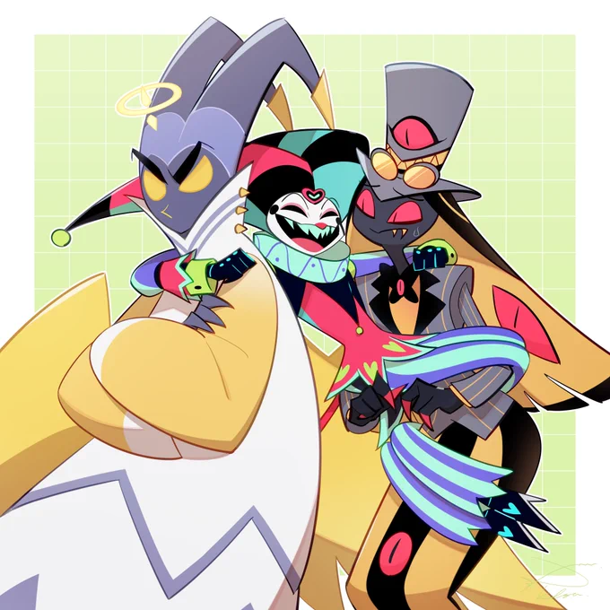 ハズビンヘルヴァのクロスオーバー解禁記念に再掲#HazbinHotelFanart #HelluvaBossFanart 
