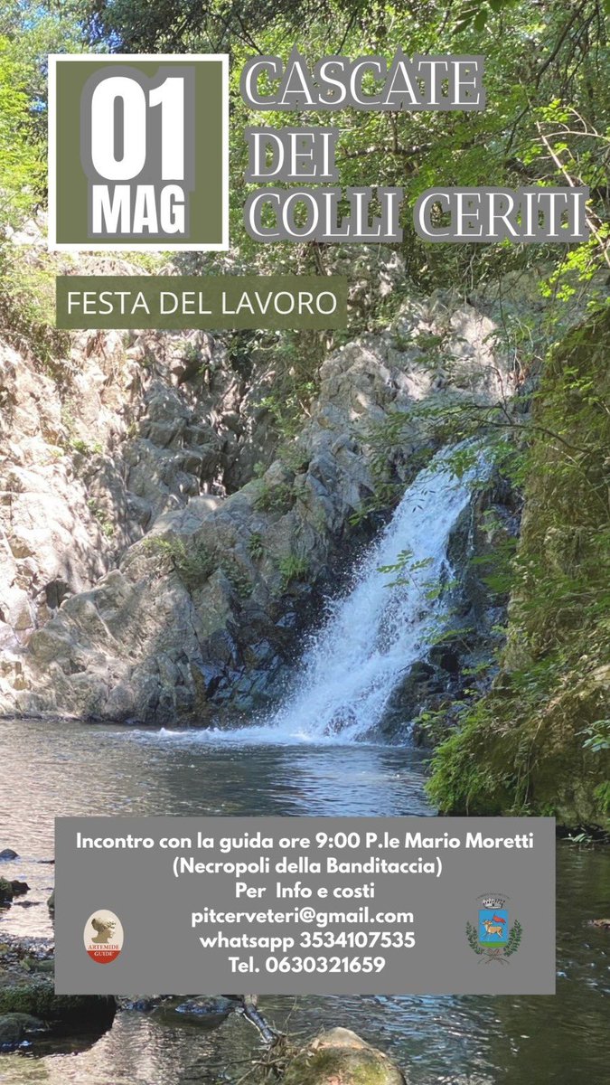 Pitcerveteri's tweet photo. 1^ Maggio alle Cascate di #cerveteri tutte le info nella locandina https://t.co/TYvNjliiOa
