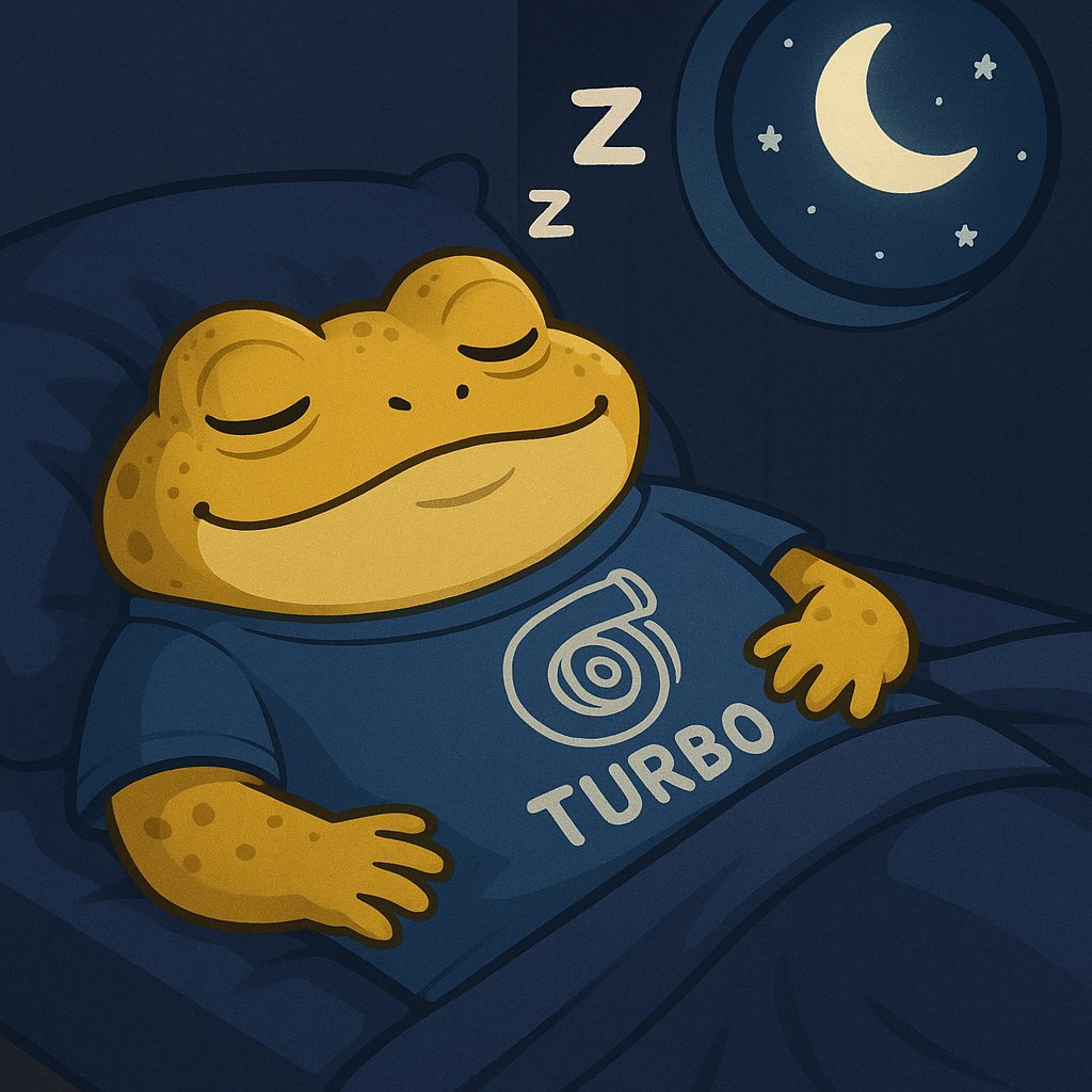 xraiman's tweet photo. $TURBRO holders sleep like babies at night — knowing they hold the first AI meme coin, it's unruggable, has a doxxed founder, is listed on 125+ exchanges, backed by a real family community, and heading to $10B+ market cap this cycle.

#Turbotoadtoken is inevitable. https://t.co/tnOnrzvOD5