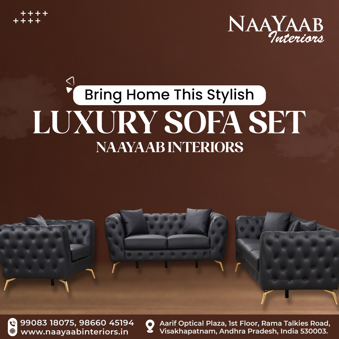 NaayaabInterio1's tweet photo. Bring home this stylish elegant black sofa set at Naayaab Interiors today. Visit Naayaab Interiors today. https://t.co/GfOBxGVFFn
#NaayaabInteriors #FurniturestoreinVizag #bestfurnitureinvizag #sofaset #Officefurniture #Homefurniture #Visitus https://t.co/MWUXJyxt3T