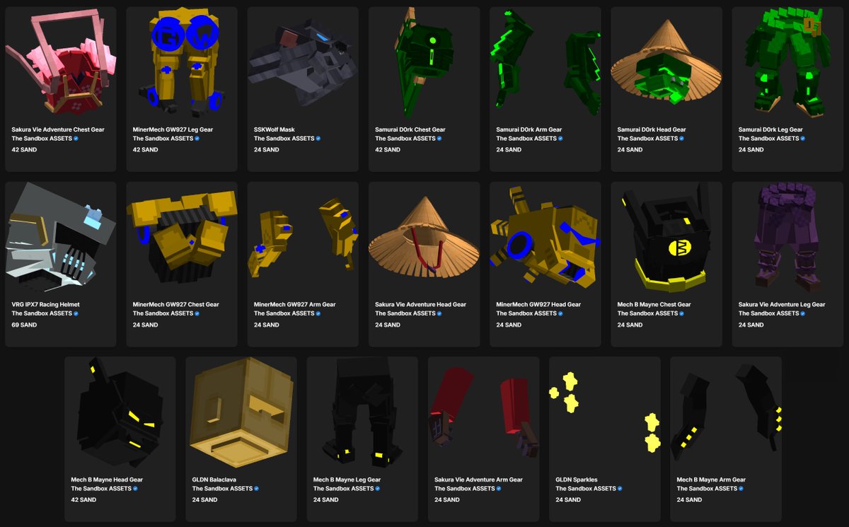 Alex Florez 💙💛 (@kamisawze) on Twitter photo Just added 20 equipment items by the talented <a href="/Au24KAY/">Au24KAY.ETH</a> to the donation pool. Find the listings here: opensea.io/sand4ukraine
Full Sets (3 Uncommon + 1 Rare) inspired by community members:
- Sakura Vie Adventure <a href="/VieVoxx/">Vie</a>
- MinerMech GW927 <a href="/GoWest927/">GoWest927</a>
- Mech B Mayne <a href="/Batmaaaan/">Batmann.eth</a>
- Just added 20 equipment items by the talented <a href="/Au24KAY/">Au24KAY.ETH</a> to the donation pool. Find the listings here: opensea.io/sand4ukraine
Full Sets (3 Uncommon + 1 Rare) inspired by community members:
- Sakura Vie Adventure <a href="/VieVoxx/">Vie</a>
- MinerMech GW927 <a href="/GoWest927/">GoWest927</a>
- Mech B Mayne <a href="/Batmaaaan/">Batmann.eth</a>
-