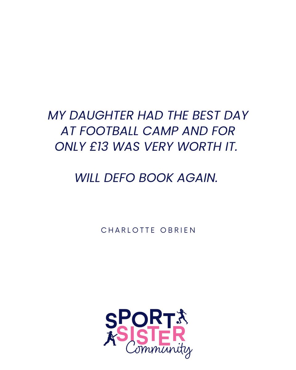 If you live in or around Kent, make sure you're following us to find out when our next football camp will be.

We've had some fab feedback from our latest camp and we can't wait until the next one rolls around. 

Stay tuned for when we announce the dates.

#SportSister #Kent