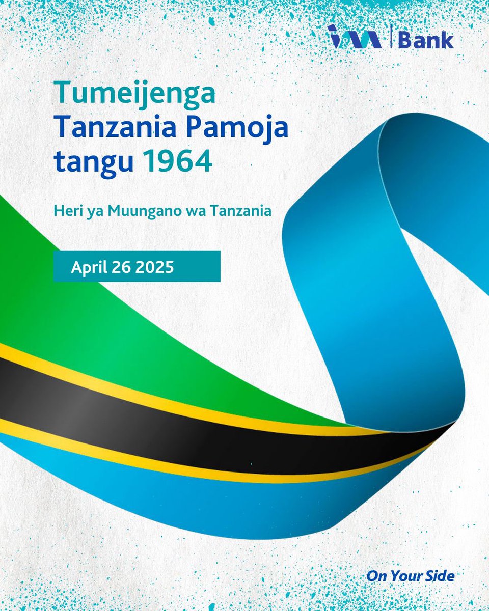 imbanktzltd's tweet photo. Leo tunajivunia Umoja, amani na mshikamano wetu. 

Heri ya maadhimisho ya siku ya muungano.

#union #muungano #onyourside https://t.co/y8FCcVOICB