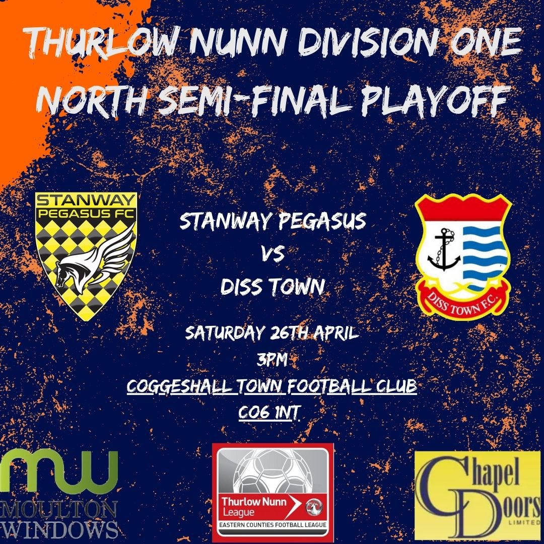 Diss Town FC (@disstownfc) on Twitter photo It’s playoff semi-final as we go head to head with <a href="/StanwayPegasus/">Stanway Pegasus FC</a>
Will we extend the season for one more week? Let’s hear your views.
More importantly let’s hear your voices at the match.
Whatever’s happens proud of the lads for having the best season for a decade 🍊 It’s playoff semi-final as we go head to head with <a href="/StanwayPegasus/">Stanway Pegasus FC</a>
Will we extend the season for one more week? Let’s hear your views.
More importantly let’s hear your voices at the match.
Whatever’s happens proud of the lads for having the best season for a decade 🍊