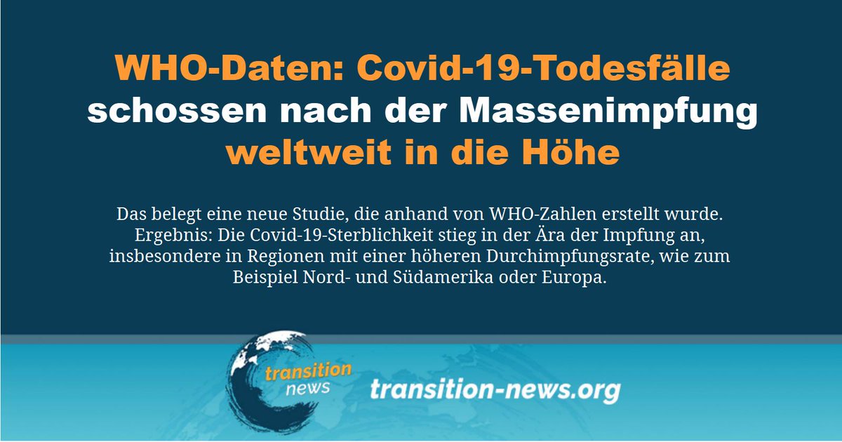 C_Transition2's tweet photo. Anhand einer neuen Studie hat der #Epidemiologe Nicolas #Hulscher aufgezeigt, dass die Massenimpfung gegen #Covid-19 nicht nur fehlgeschlagen ist, sondern die Situation sogar noch verschlimmert hat – mit den höchsten #Todesraten in den am stärksten geimpften Bevölkerungsgruppen.
Die #Studie mit dem Titel «Paradoxical increase in global COVID-19 deaths with vaccination coverage: World Health Organization estimates (2020–2023)» wurde gerade im International Journal of Risk & Safety in Medicine veröffentlicht.
Weiterlesen ... (https://t.co/EtshAmrJHw)
#transitionnews #Covid #Studie #Impfung #Hulscher #Epidemiologe