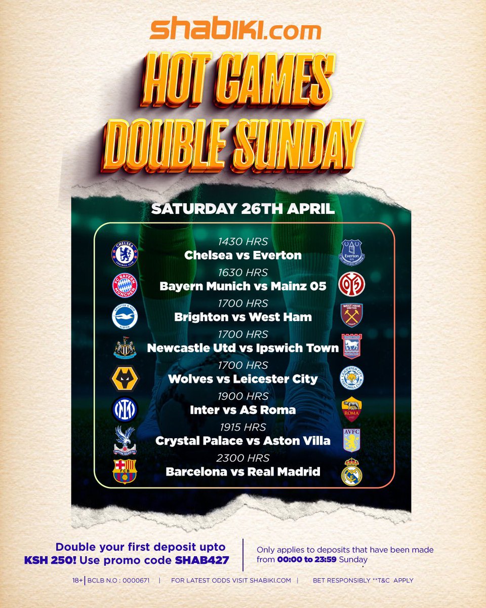 Shabiki_Ke's tweet image. 🔥 Hot games za leo ni motoooo!

 Lakini the real 🔥 ni kesho – DOUBLE SUNDAY iko locked in!

 Weka bet leo, na ukishinda kesho, winnings zako zina DOUBLE! 💰💥
👉 Shabiki.com

 #HotGames #DoubleSunday #Shabiki