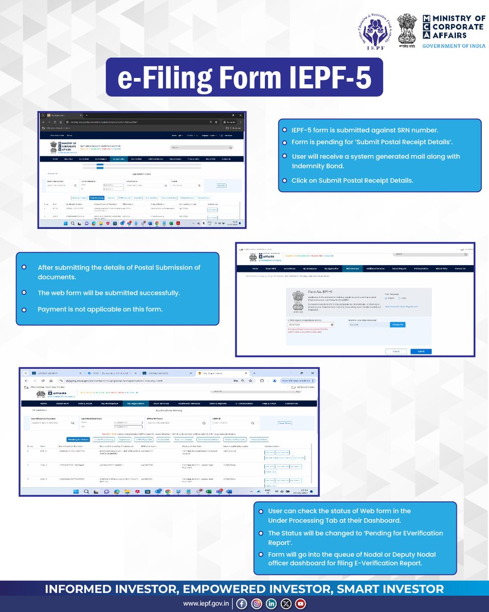 authorityiepf's tweet photo. Navigating the IEPF-5 Form: A Step-by-Step Guide to Filing. Ensure a smooth and compliant submission by following these essential steps. 

#IEPF5Filing #InvestorEducation #FormalProcess #ClaimSubmission #FinancialCompliance #InvestmentRecovery #UnclaimedAssets https://t.co/5hDy8hWiLw