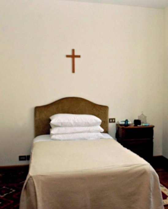 In the 12 years of his Papacy, Pope Francis lived in room 201 of Casa Santa Marta. This was his room