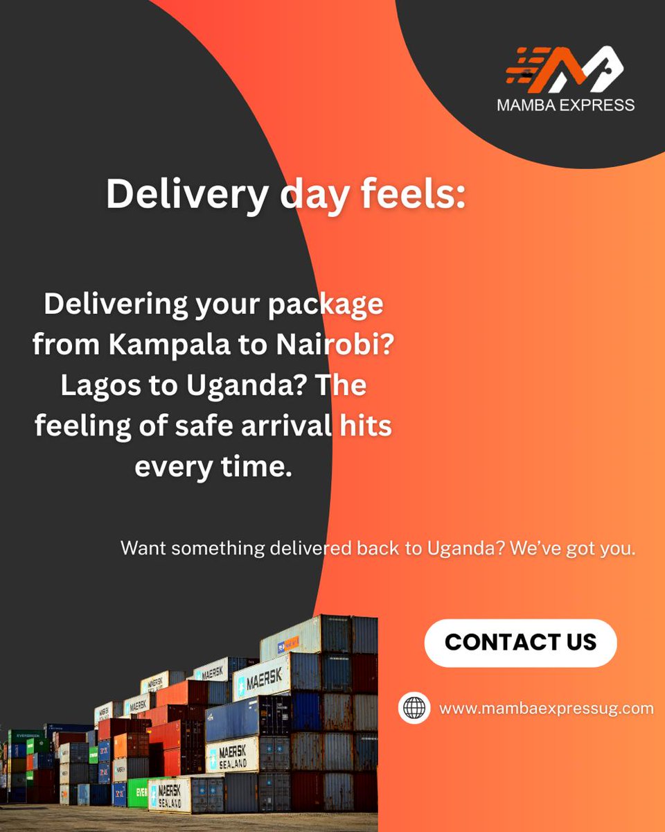 mambaexpressug's tweet photo. 😜🎉Safe, secure, and straight to your door! Feel great knowing your package is handled with care and delivered with precision. Trust Mamba Express for a delivery experience like no other ✅
#MambaExpress #SafeAndSecure #DeliveryWithCare #PackageDelivered #ReliableShipping https://t.co/48lw61oUyF