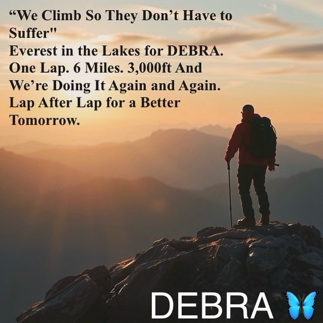 In 4 week's I’m taking on the heights of Everest to raise vital funds for DEBRA – because every step can help fight the pain of EB. <a href="/CharityDEBRA/">DEBRA UK</a>. 
donate.giveasyoulive.com/fundraising/ki…