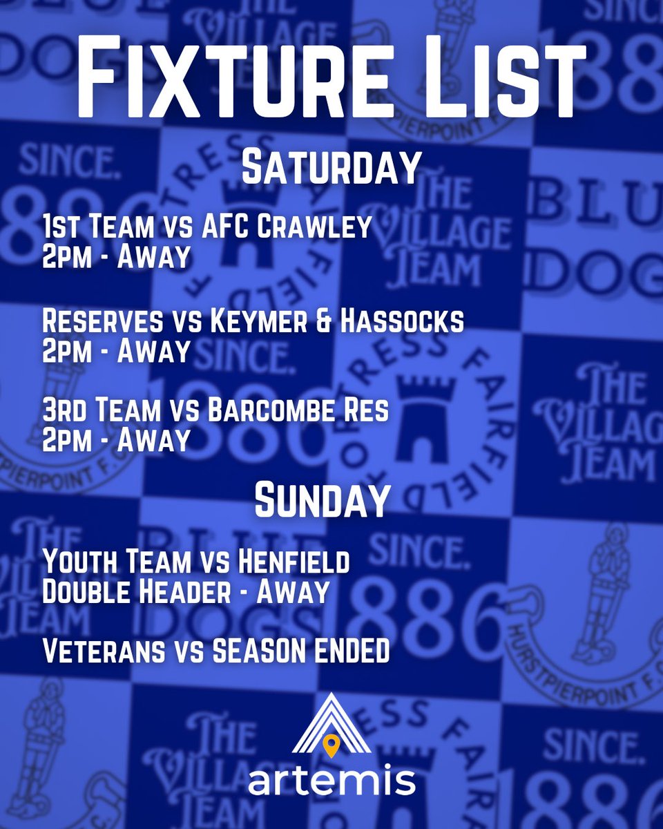 ⚽️ Matchday ⚽️

The final fixture list of the season, as all three men’s sides and the Youth Team look to end campaigns on a high.

For one last time this season, COME ON YOU #BLUEDOGS 🔵⚽️🐶