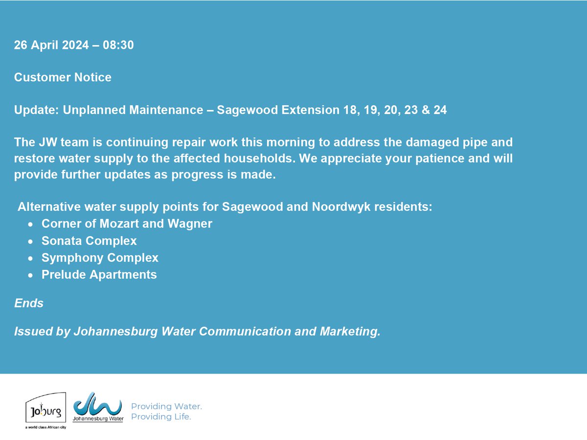 Johannesburg Water tweet media