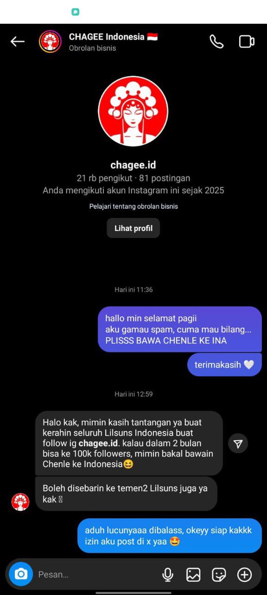 cnehlenthu's tweet photo. HALO SEMUA WARGAAAAA MARI KITA FOLLOW @/chagee.id on instagram🙇🏻‍♀️

terimakasi yg suda follow, semoga sehat selalu  🙏🏻🙏🏻🙏🏻🙏🏻 https://t.co/wuuSdO8Ynz