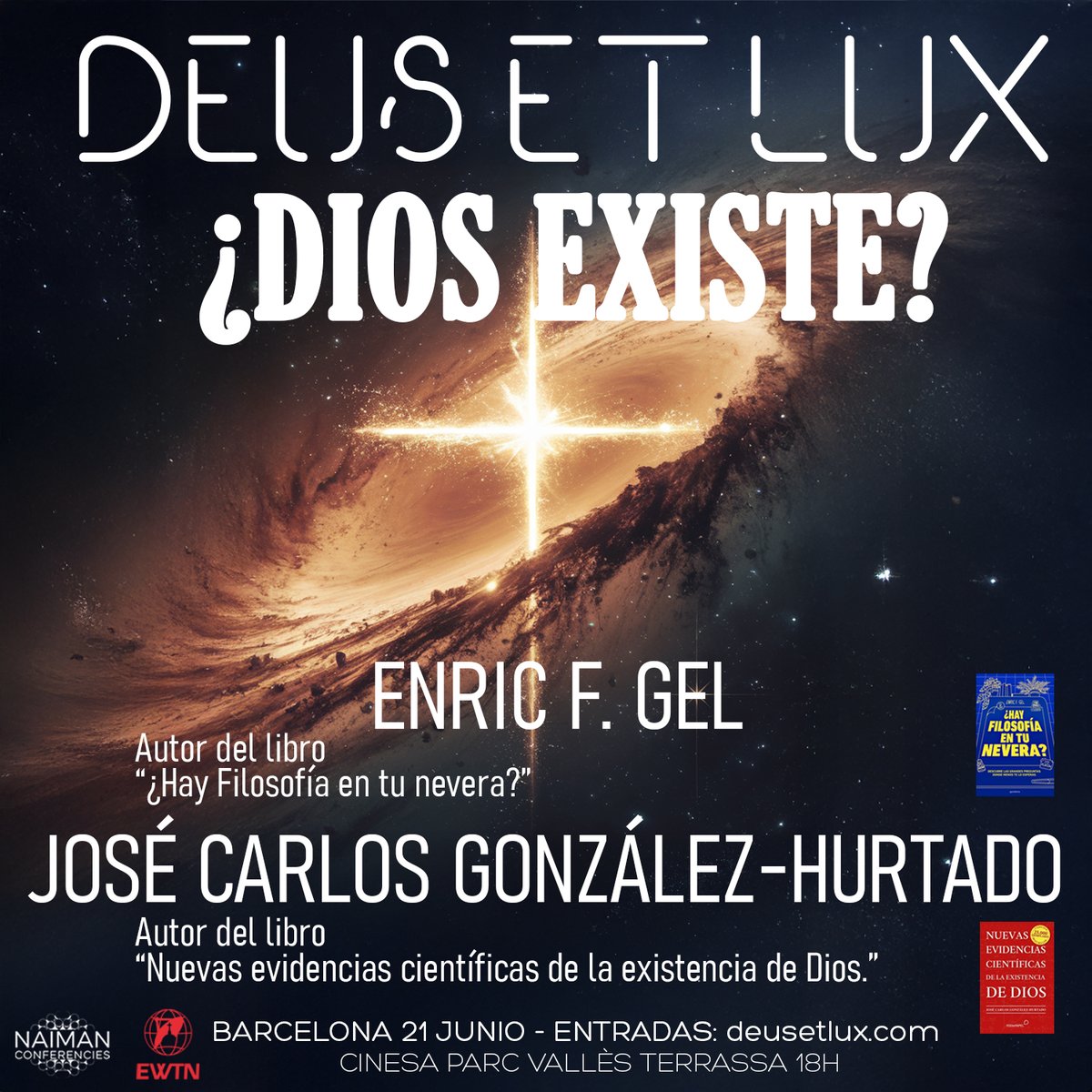 ManelAngrill's tweet photo. ¿Y si la respuesta a la pregunta más trascendental del universo estuviera más cerca de lo que crees?
Deus et Lux – Congreso sobre la existencia de Dios
🗓 21 de junio, Barcelona
🎟 https://t.co/D7bgXUdfun
#DeusetLux #Ciencia #Filosofía #EventosBarcelona https://t.co/MHW1wMVMUX