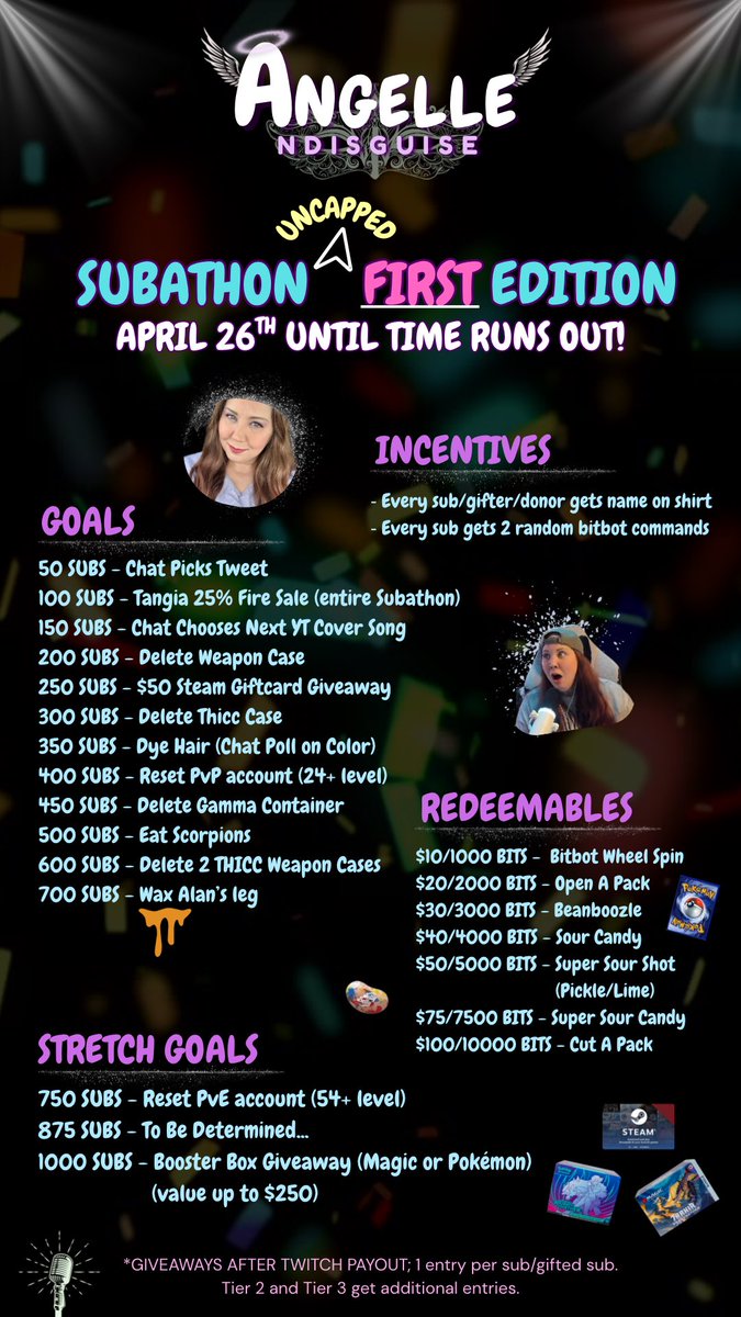 AngelleNDisguis's tweet image. TONIGHT @ 7:00PM CST. 

MY FIRST SUBATHON! I figured it was about time… 

#subathon #twitchtv #twitch #firstsubathon #twitchstreamer