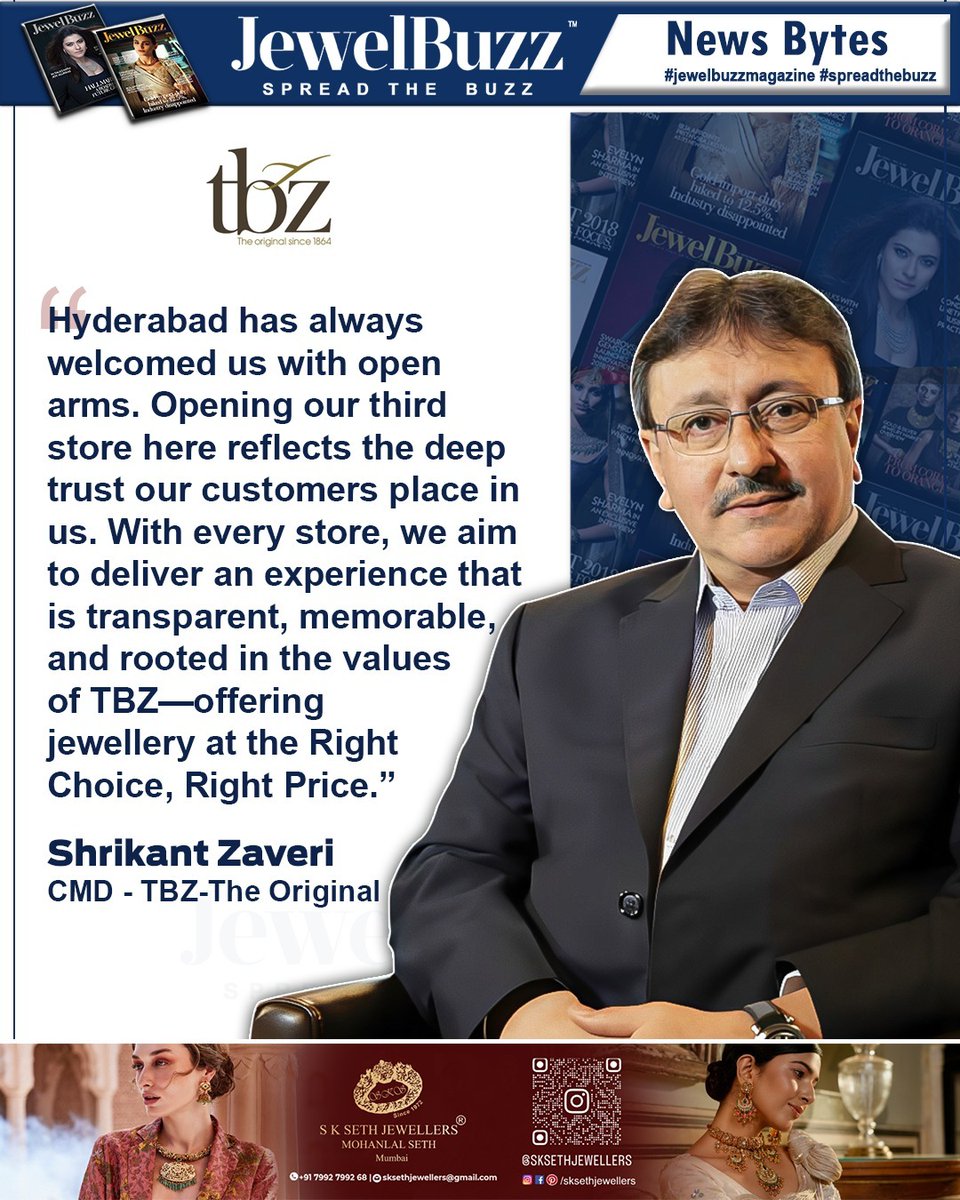 JewelBuzz #JbNewsBytes

TBZ-The Original Shines Brighter in Hyderabad with Grand Opening of Kondapur Store by Payal Rajput

Click to Read More:
jewelbuzz.in/tbz-the-origin…

#TBZtheOriginals #Hyderabad #PayalRajput #StoreOpening #NewsBytes #Jewelbuzz #Spreadthebuzz #Magazine