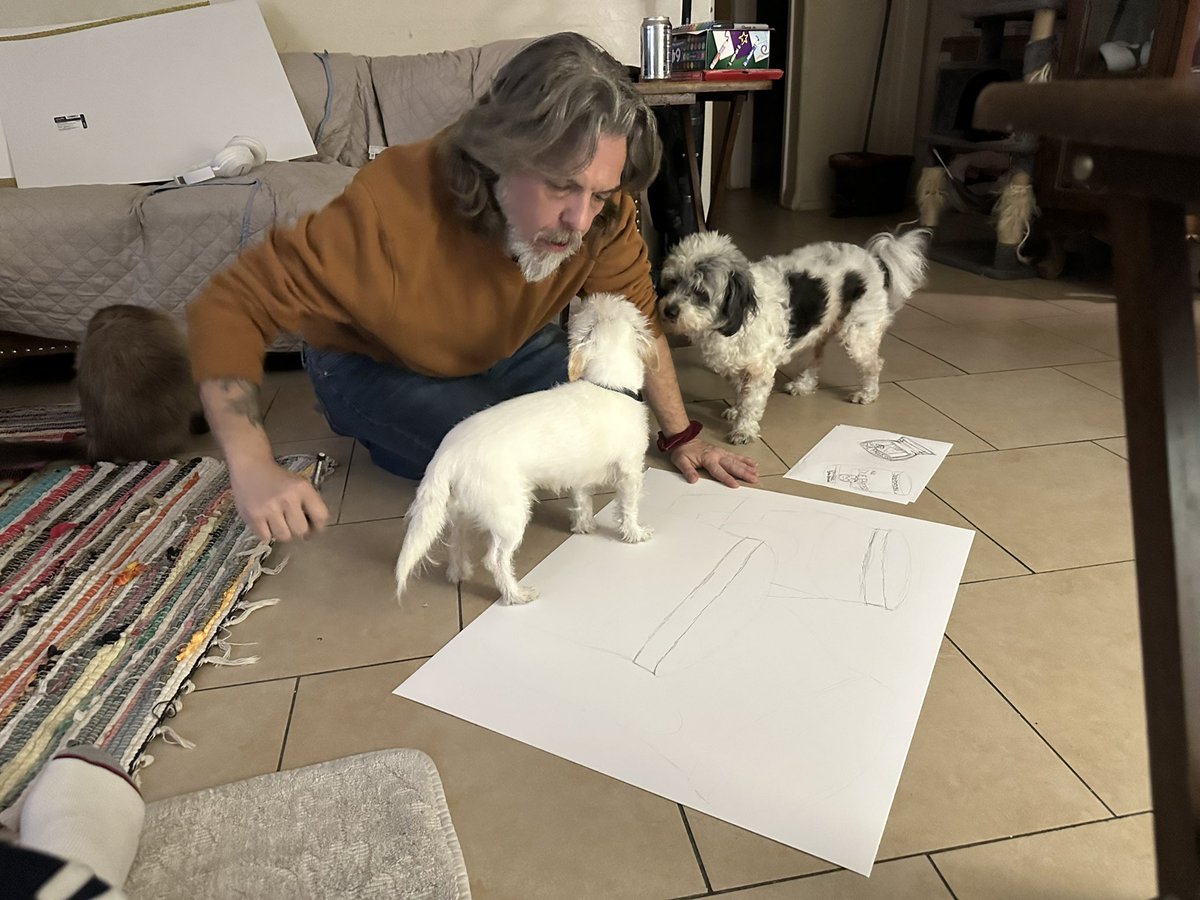 goRubenRuben's tweet photo. Oralè Resister 
Everyone is helping make protest signs tonight.
Rita , Cesar, Lulu, Sammy, Melody and bff. 
#Resist #ProtestSign #ICEBbabyToss #DueProcess #USDemocracy #HandsOff https://t.co/tzmGzy9u91