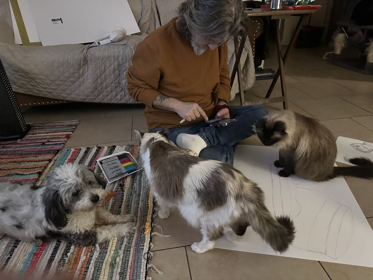 goRubenRuben's tweet photo. Oralè Resister 
Everyone is helping make protest signs tonight.
Rita , Cesar, Lulu, Sammy, Melody and bff. 
#Resist #ProtestSign #ICEBbabyToss #DueProcess #USDemocracy #HandsOff https://t.co/tzmGzy9u91