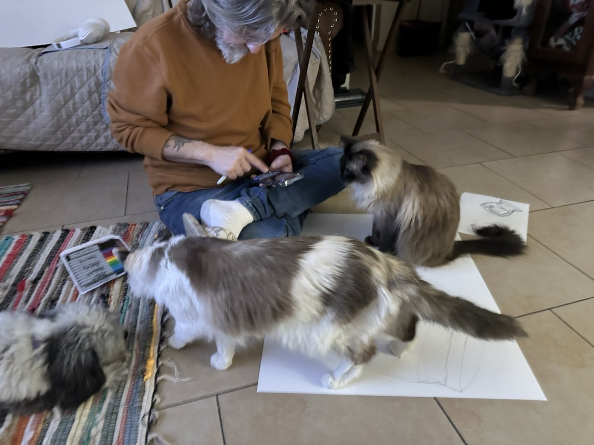 goRubenRuben's tweet photo. Oralè Resister 
Everyone is helping make protest signs tonight.
Rita , Cesar, Lulu, Sammy, Melody and bff. 
#Resist #ProtestSign #ICEBbabyToss #DueProcess #USDemocracy #HandsOff https://t.co/tzmGzy9u91