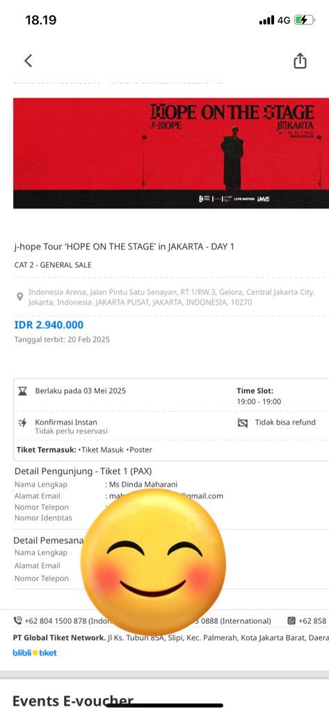 dindin_1997's tweet photo. Wts/wtt jual tiket konser jhope jakarta

💸 2.750.000 nego tipis
Day 1 cat 2 1 tix 
Di jual karena gak bisa nonton day 1 🥹
Di bantu urus sampai tiket, bandung sekitar bisa cod mulai tanggal 1 https://t.co/4M3hDmx2iz