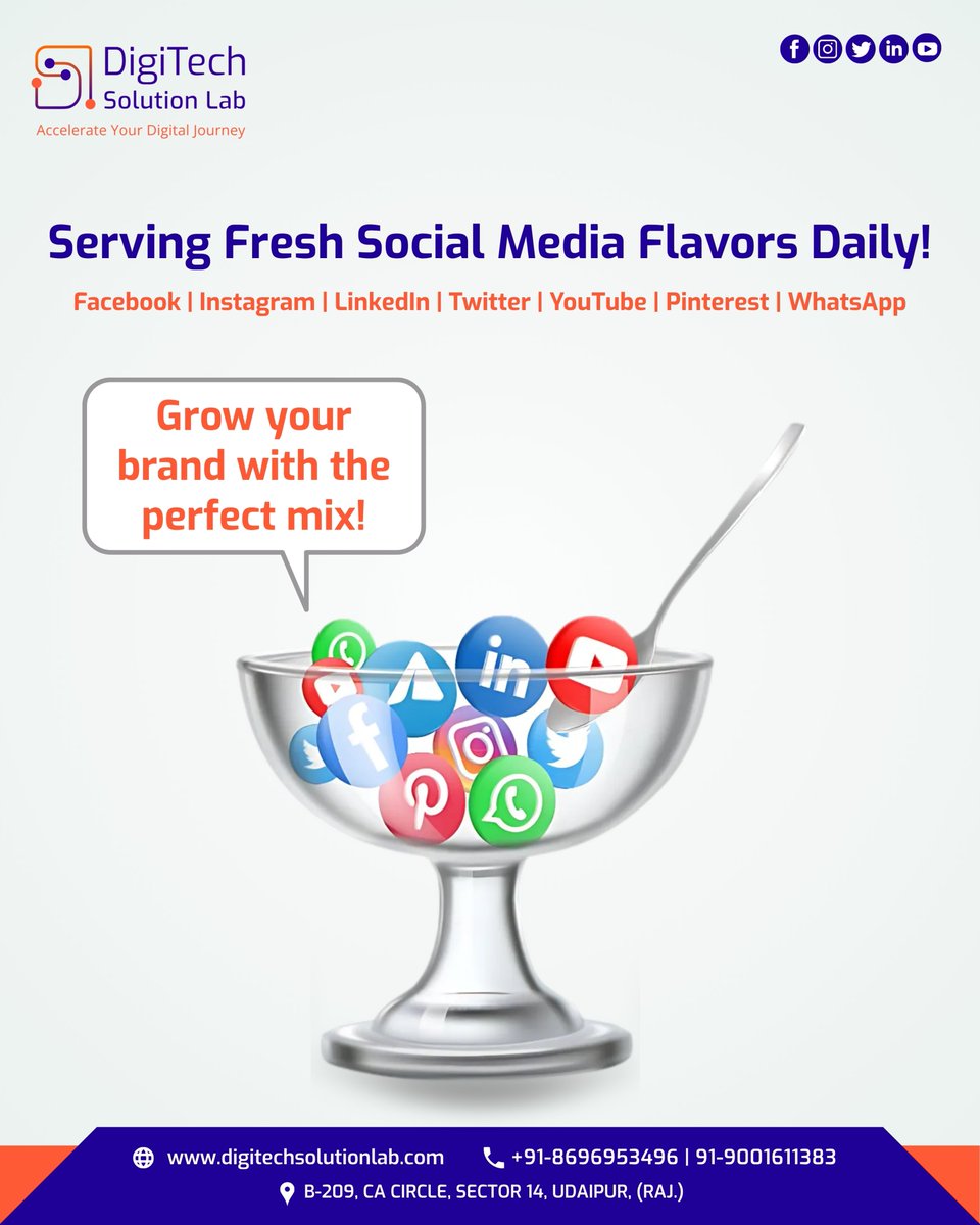 lab_digitech's tweet photo. 🍨 Serving Fresh Social Media Flavors Daily!

From Facebook to WhatsApp, we blend the perfect mix to make your brand irresistible! 🚀✨

#SocialMediaMarketing #BrandBuilding #DigitalMarketing #ContentStrategy #MarketingAgency #SocialMediaExperts #DigiTechSolutionLab https://t.co/OLqSRRrkni