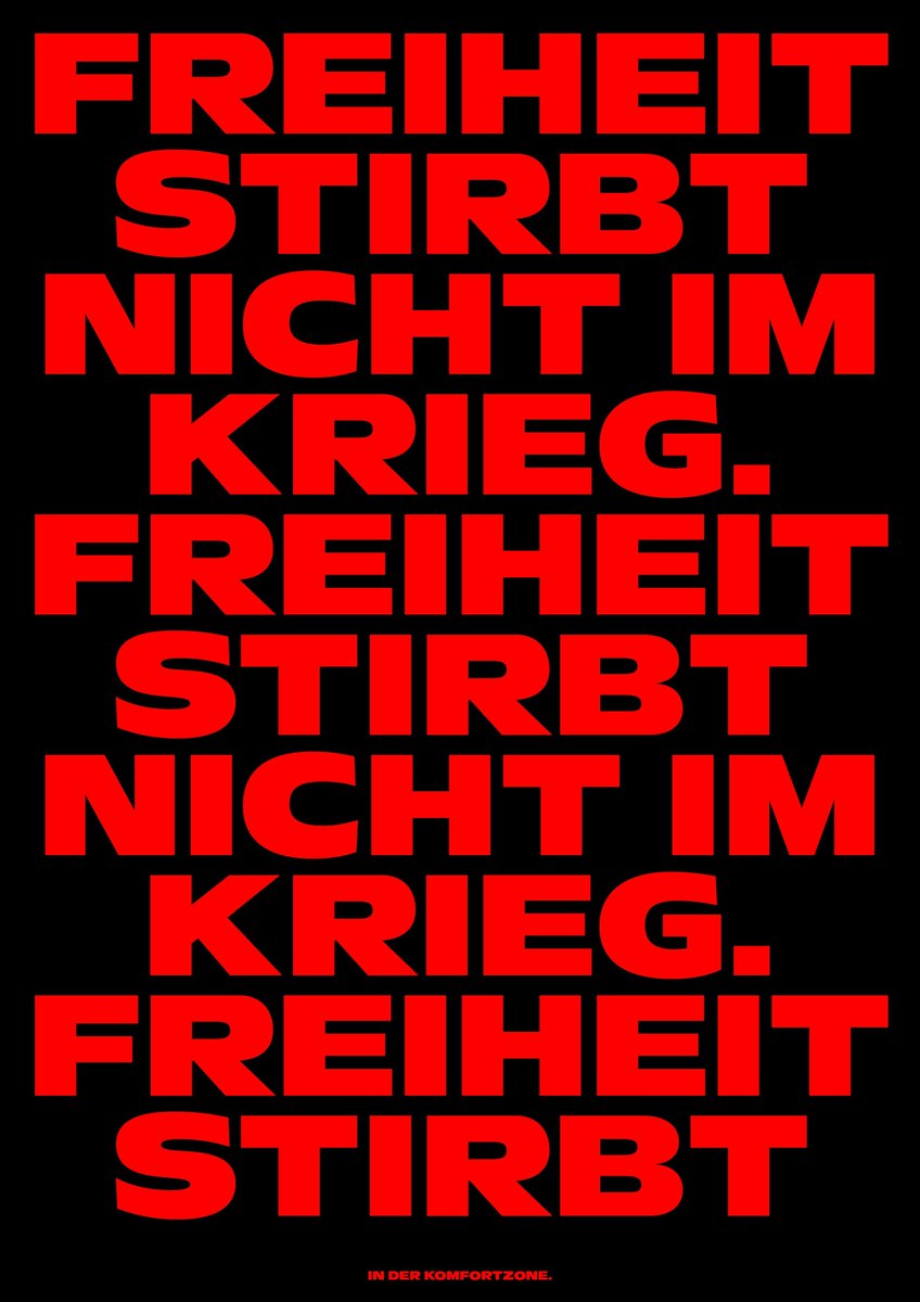 »Freiheit stirbt nicht im Krieg.« von thekitchen / Laura Hagenschulte. buff.ly/WIWRgEM Feel free to retweet – Triggerwarnung, teils undemokratische # #DankeMerkel #Demokratie #designdemocracy #Niewiedergroko #Merkelmussweg #Grokotz #Merkelland #Gutmensch #Nazi