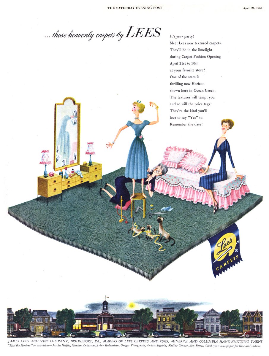 LRonLacy's tweet photo. #OTD in 1952
‘. . .those heavenly carpets by Lees’
🧵👇
Illustration by Jan Balet (1913-2009)
#illustration #illustrationart #illustrationartists #JanBalet #dressmaker #Leescarpets #carpets https://t.co/H8kjhjoBMD