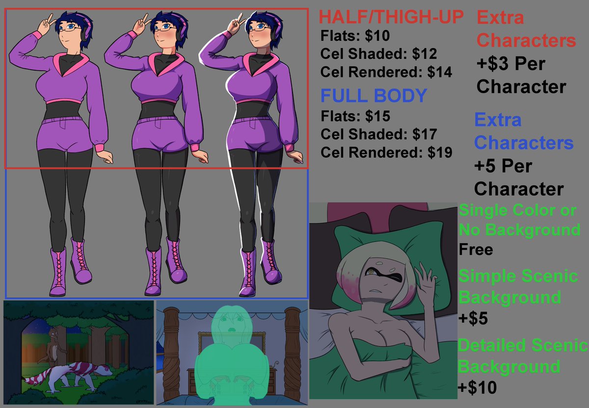 R3TR0styles's tweet photo. My Commission Sheets!  

All payments will be through PayPal Please provide a reference to the character, outfit, and/or pose you want 
If the commission is something I don't feel comfortable doing, then I reserve the right to reget it https://t.co/r4mJwHqkfm