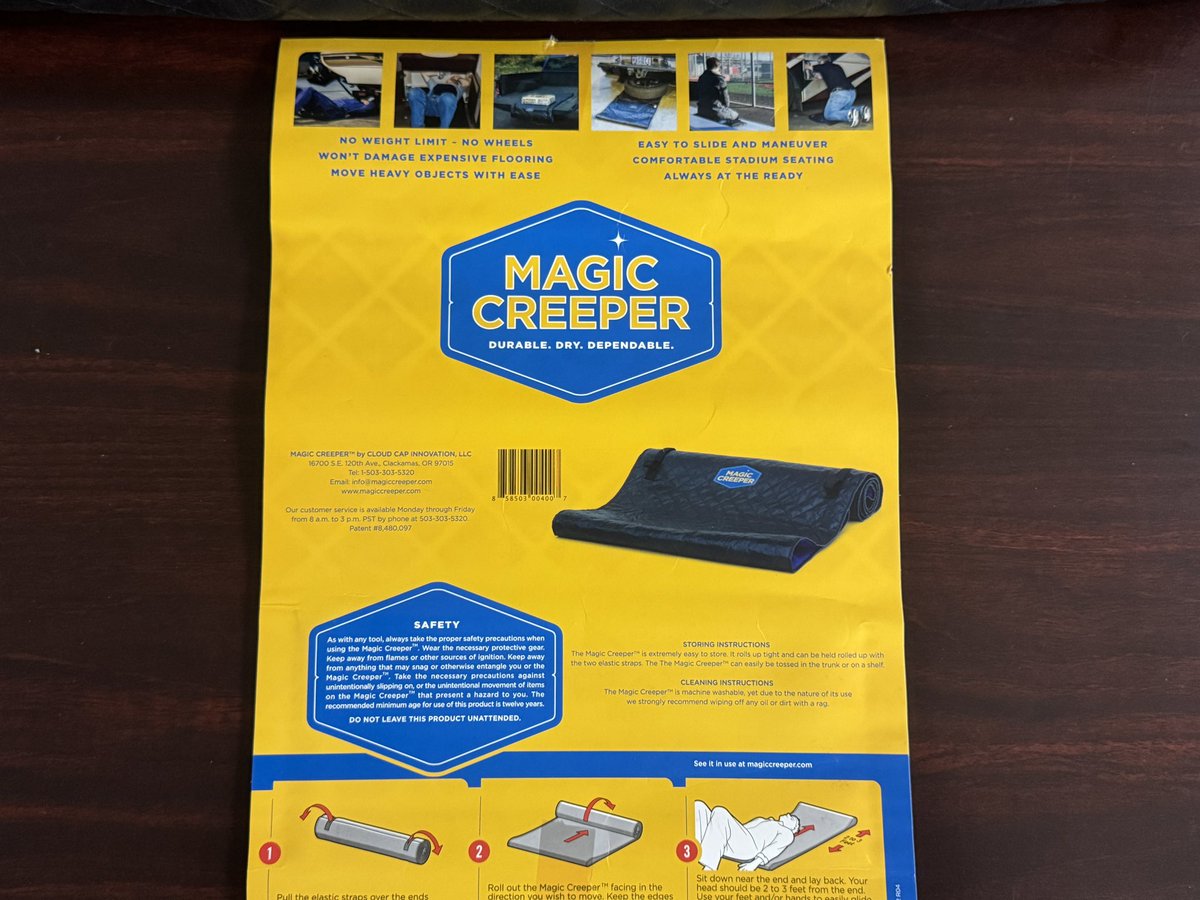 Kai_ZO6LS7's tweet photo. #MAGICCREEPER
思わず欲しくなって・・・
買ってしまった🤣
寝板より低い軽い😃
コンパクトに収納出来る😃
重いタイヤなども滑らす事で
簡単に👏
人間も滑って車の下に潜ったり
出たり😇
色々な事に使えそうだ👍👍 https://t.co/FLv7FcZJto