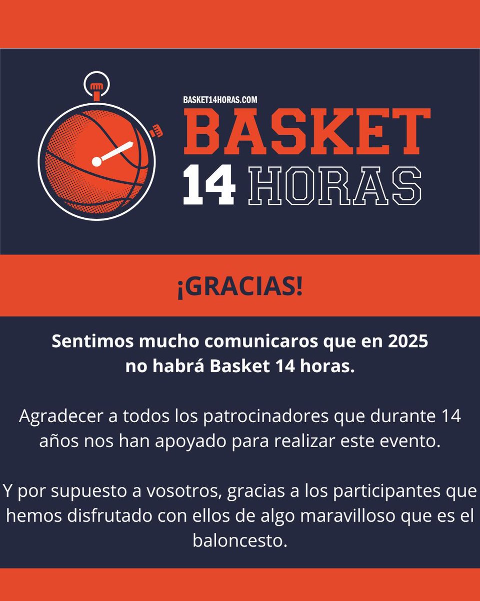 ❤️🏀GRACIAS🏀❤️

Sintiéndolo mucho B14H se despide por el momento.

Han sido años preciosos, intensos, de mucho disfrute y también trabajo en el que no olvidamos todo lo vivido.

Gracias a patrocinadores, voluntarios y a vosotros participantes que lo hacíais posible

❤️🏀Gracias.