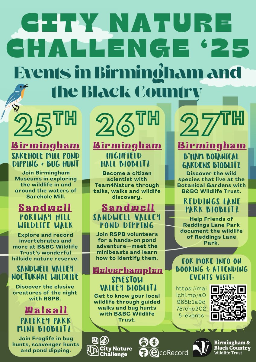 Birmingham & Black Country Wildlife Trust (@wtbbc) on Twitter photo Make it a WILD weekend! Get out and get spotting wildlife for the #CityNaturChallenge with events at Highfield Hall, Smestow Valley and Sandwell Valley today, or simply download the free <a href="/inaturalist/">iNaturalist</a> app and record any wildlife you see. Find out more: bbcwildlife.org.uk/CityNatureChal… Make it a WILD weekend! Get out and get spotting wildlife for the #CityNaturChallenge with events at Highfield Hall, Smestow Valley and Sandwell Valley today, or simply download the free <a href="/inaturalist/">iNaturalist</a> app and record any wildlife you see. Find out more: bbcwildlife.org.uk/CityNatureChal…