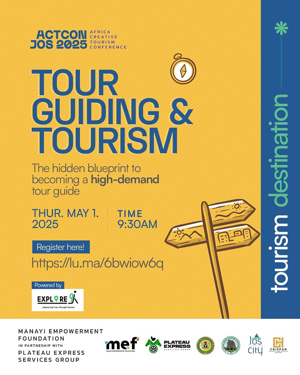 🌟 5-day countdown to ACTCON2025 Pre-Conference Masterclass on Tour Guiding &amp; Tourism! 🗺️ Level up your skills &amp; connect with travel experts.  #ACTCON2025 #JosTourismcity  #Masterclass