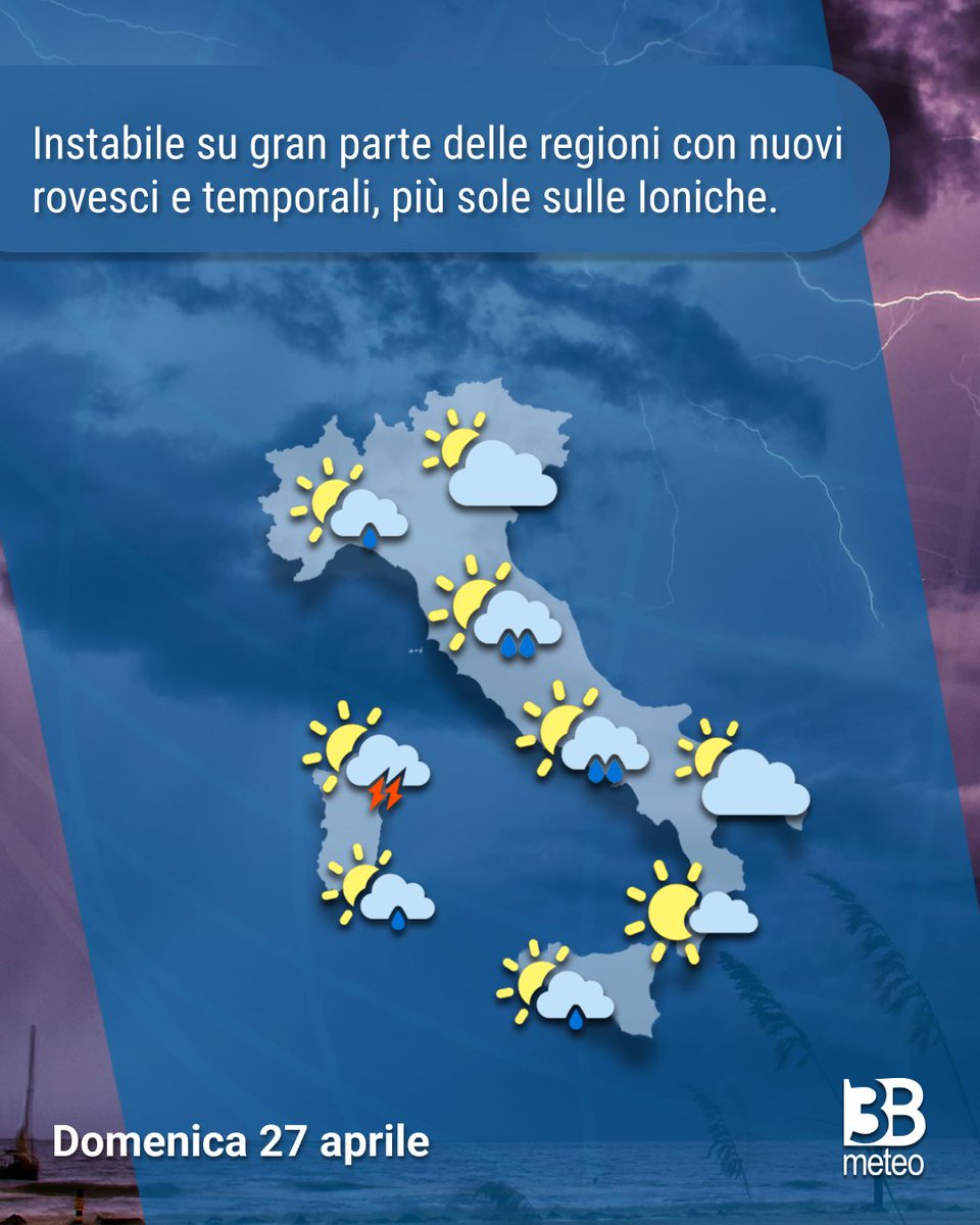 #Meteo: nelle prossime ore, aumenta la nuvolosità su gran parte delle regioni peninsulari con rovesci e temporali. Più soleggiato sulle regioni ioniche ed al Nord-Est.

Maggiori dettagli scaricando l'app gratuita di #3BMeteo.
