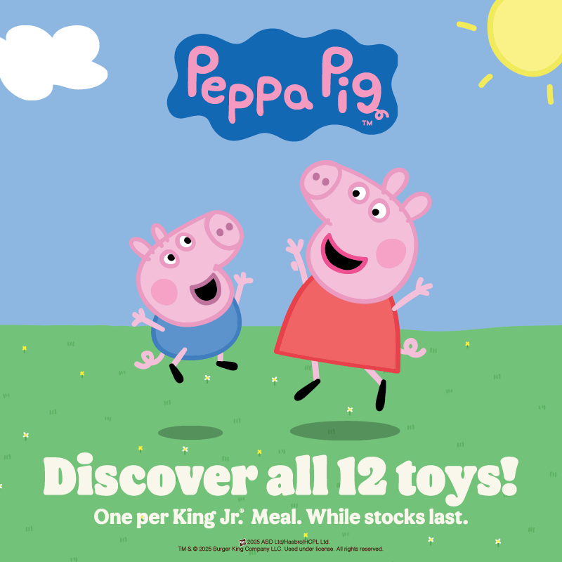 Growing your Peppa Pig collection yet? 12 toys are waiting to delight your Little Royal's world when you buy any of our King Jr® meals for as little as R49,90! 🍔 #littleroyals #freetoys #peppapig