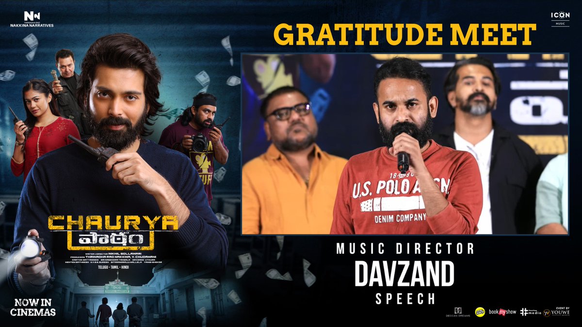 𝐕𝐚𝐦𝐬𝐢𝐒𝐡𝐞𝐤𝐚𝐫 (@ursvamsishekar) on Twitter photo Music director <a href="/davzandrockz/">DavZanD</a> speech at the #ChauryaPaatam Gratitude Meet ✨
-- youtu.be/nn8zd48SZKc
<a href="/indhraram/">Velivela Indhra Ram</a> <a href="/payal_radhu/">Payal Radhakrishna</a> <a href="/TrinadharaoNak1/">Trinadharao Nakkina</a> <a href="/NGollamari/">Nikhil Gollamari</a> Music director <a href="/davzandrockz/">DavZanD</a> speech at the #ChauryaPaatam Gratitude Meet ✨
-- youtu.be/nn8zd48SZKc
<a href="/indhraram/">Velivela Indhra Ram</a> <a href="/payal_radhu/">Payal Radhakrishna</a> <a href="/TrinadharaoNak1/">Trinadharao Nakkina</a> <a href="/NGollamari/">Nikhil Gollamari</a>