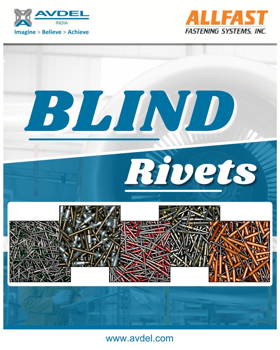 IndiaAvdel's tweet image. Precision fastening for the skies: Discover the strength and reliability of our aerospace-grade blind rivets.
T: 91-022-66345611/ 66345612
E: support@avdel.com

#BlindRivets #AerospaceEngineering #AircraftMaintenance #AviationTools #PrecisionFasteners #AerospaceManufacturing