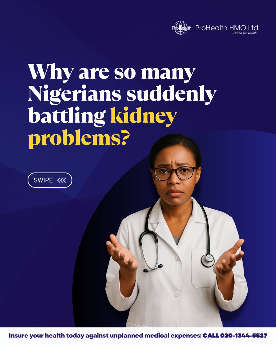 ProHealthHMO's tweet image. Your kidneys work quietly — until they can’t.

Too many painkillers, herbal mixtures, and skipped checkups can lead to serious damage.

Small changes now can save you from big problems later.
#KidneyHealthNigeria #ProHealthHMO #SmartHealthChoices #ProtectYourKidneys