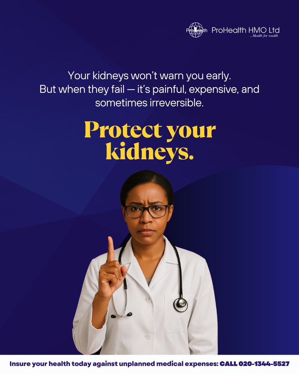 ProHealthHMO's tweet image. Your kidneys work quietly — until they can’t.

Too many painkillers, herbal mixtures, and skipped checkups can lead to serious damage.

Small changes now can save you from big problems later.
#KidneyHealthNigeria #ProHealthHMO #SmartHealthChoices #ProtectYourKidneys