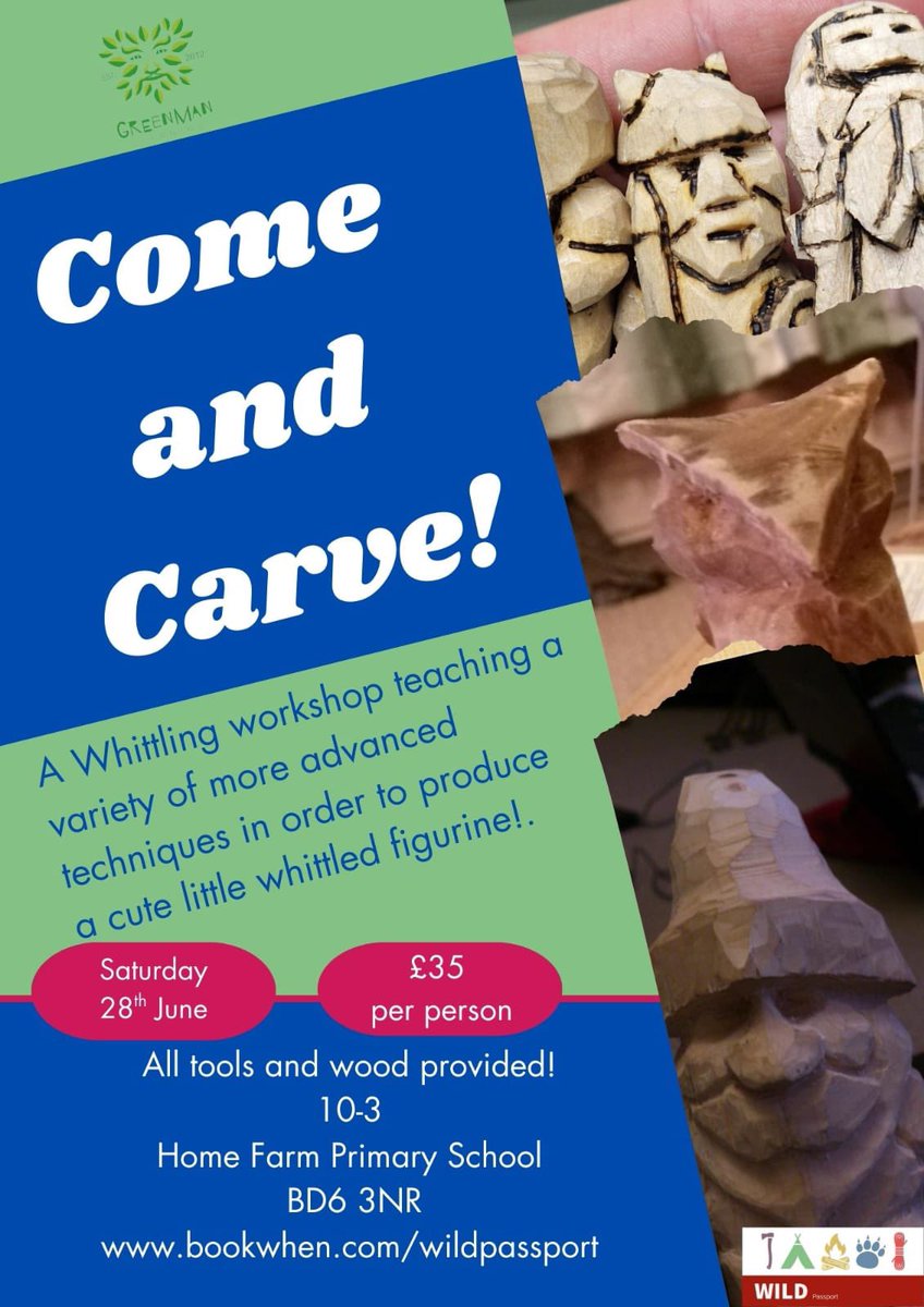 Tom from <a href="/GreenManLearnin/">Green Man Learning</a> is hosting a whittling workshop in June. Check out the link for more details and how to book! 

bookwhen.com/wildpassport

#BFSN #BFSNskillshare #whittlingworkshop