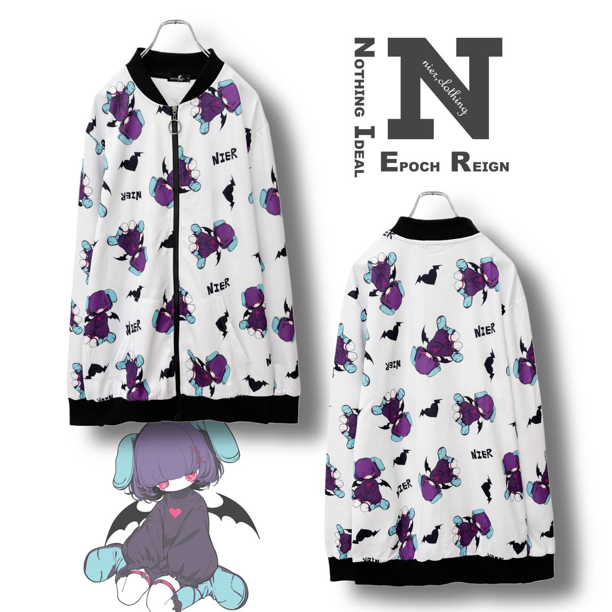 NieR 総柄ZIP OUTER【INITIAL】上下セット 総柄UNISEX ZIP OUTER【和柄九尾】 | NIER CLOTHING