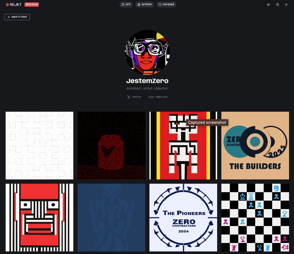 REJKTxyz's tweet image. Now fully supporting #zerocontract mints on REJKT!

Check out @JestemZero profile!
beta.rejkt.xyz/artist/tz1YYJM…
