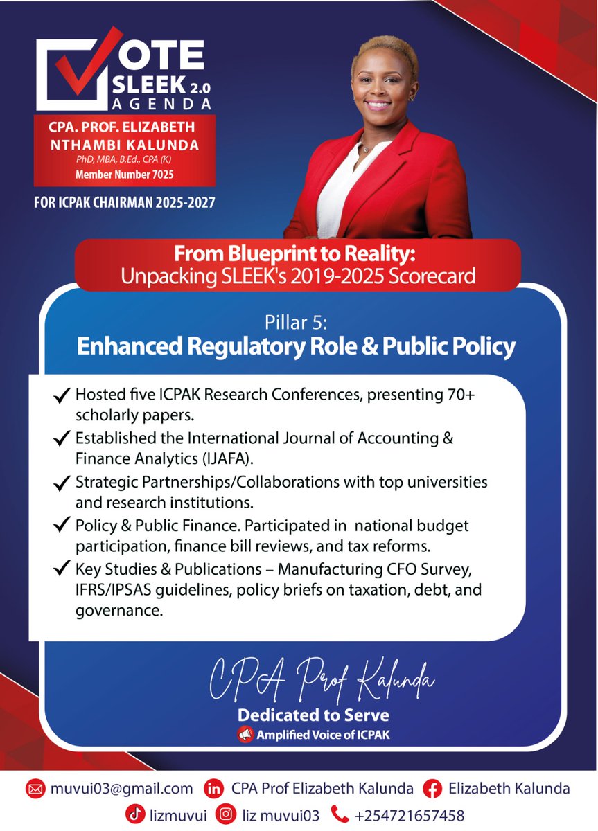 sokodirectory's tweet photo. As the current Vice Chair of the Institute of Certified Public Accountants of Kenya (ICPAK), Prof. Kalunda is not just a steward of accounting excellence—she is a transformational leader poised to redefine the future of the profession. #KalundaForChair https://t.co/vZlw9B0avg