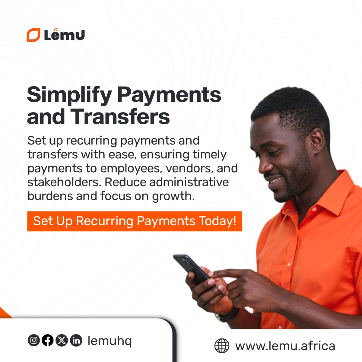 lemuHQ's tweet photo. Pay your staff salaries with ease. Say goodbye to manual transfers and automate your payroll process with Lemu Business. 

Sign up, onboard staff, and let us handle payment disbursements. No delays, no failures, no complaints. 

Sign up now. 

https://t.co/KQYIzUOVHl https://t.co/MHC7s2ueK9