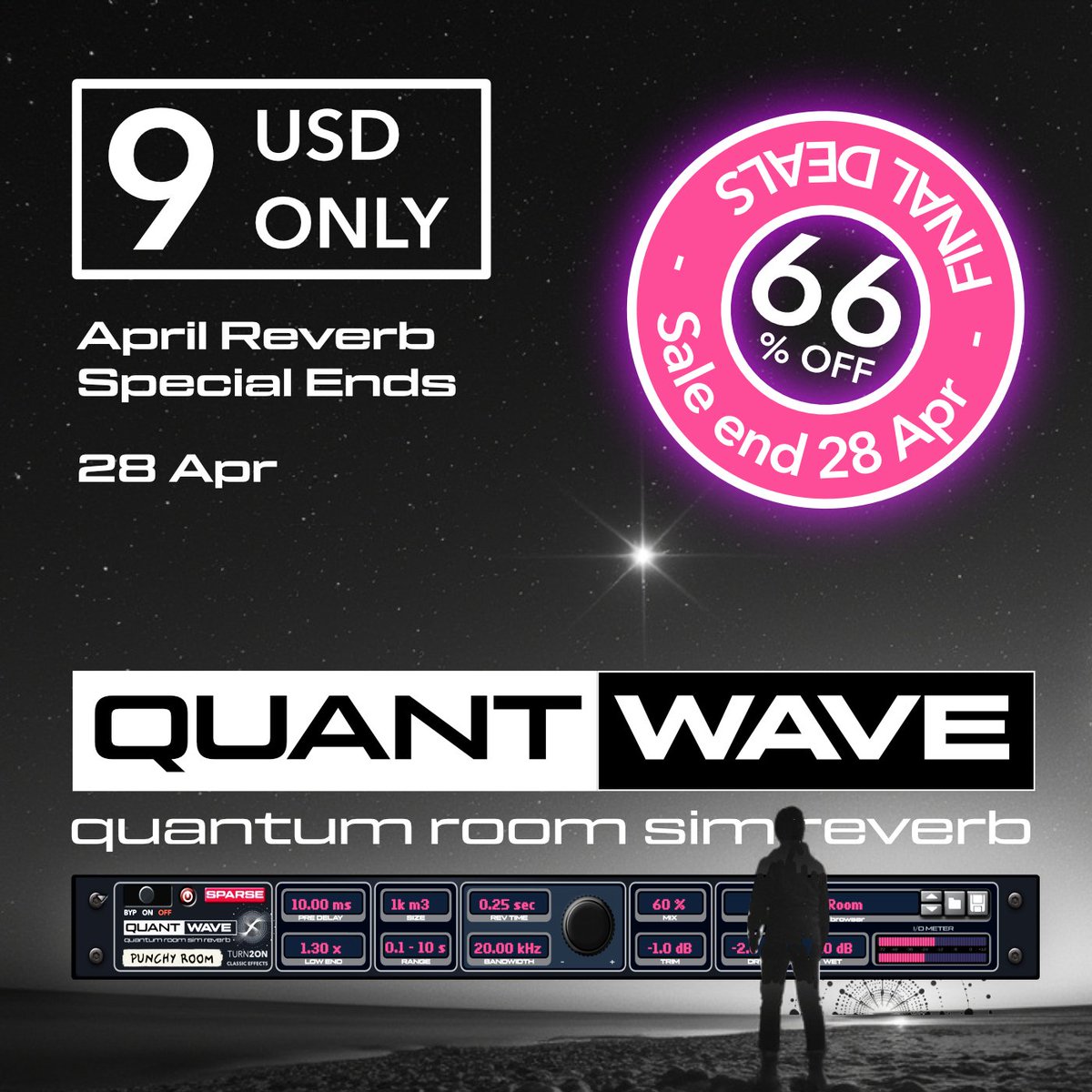 Turn2on's tweet image. 9 usd ONLY for QuantWAVE (Quantec reverb relook), Limited time!
April Reverb Special Sale Ends, 10 Reverbs from #Turn2on with big deals
#turn2on #quantwave #quantec #qrs #reverb #reverberation #processor #effect #room #simulator
reasonstudios.com/shop/deals/?de…